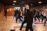Yoga Instructor, Lonni RIvera leading her class at TSEP Overnight Camp