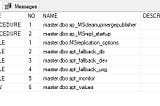 Query to list all stored procedures
