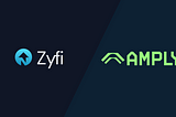 Zyfi and amply finance logos on a blue background