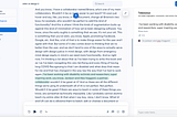 an image of Caroline’s Otter.ai web browser tool which is alive transcription on parts of her actual article you are reading right now on disability and AI.