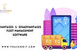 Advantages and Disadvantages of Fleet Management Software