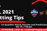 ipl betting tips for dc vs csk