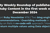 Weekly Articles — summary
