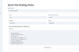 Screenshot of The Quick Test Page in AlphaSuite Dashboard