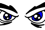 A graphic of eyes