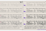 On the left is 3:1 contrast per WCAG, on the right is 7:1, both sides have the exact same fonts and lines of various weights and thicknesses, showing that contrast is much more associated with thickness than color.For the record, in these examples the 3:1 is APCA Lx 49.1, and the 7:1 is APCA Lc 73.4. Not shown, but for this beige background, WCAG 4.5:1 would be a text color of #646464, and that is APCA Lc 61.8