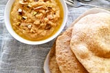 Traditional Pakistani Halwa Puri