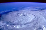 Photo of a hurricane seen from space