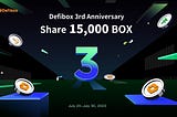 Defibox 3rd Anniversary Celebration, Share 15,000 BOX Rewards