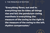 THE PRINCIPLE OF RHYTHM