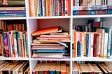 Books on bookshelves