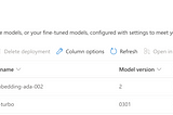 Azure deployed models list