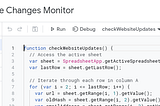 Monitoring changes in websites using a Google Sheet