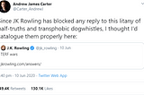 Response to Andrew Carter re: J.K. Rowling (pt 1)