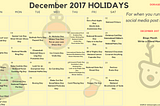 December 2017 Holiday Posts Calendar For Marketers