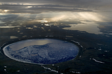 One of the most impressive impact craters on Earth, Pingualuit Crater in Ungava Peninsula / Canada