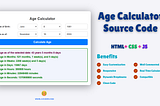 Age Calculator Using HTML, CSS and JavaScript (Free Source Code)