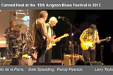 Canned Heat at the Avignon Blues Festival in 2012 with (left to right) Fito de la Parra, Dale Spaulding, Randy Resnick and Larry Taylor