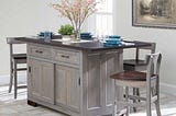 Amish Hudson Kitchen Island with 4 Stools