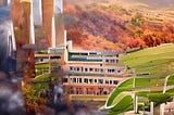 AI-generated fantasy image of carbon neutrality in higher education