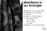 abundance is our birthright