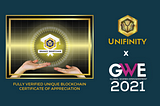 Unifinity Issues Blockchain Certificate Using Binance Smart Chain In Upcoming GWE Virtual Reality…