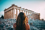 Woman at The Parthenon in Athens, Greece