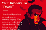 graphic of a vampire and bats with text about the blog