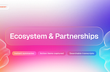 Ecosystem & Partnerships