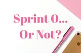 Sprint Zero… Or not?