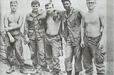 From left to right: unidentified, William Livengood, unidentified, Willie Austin, and Paul Kosanke, on October 31, 1969, following Gun 4’s firing of the battalion’s 300,000th ceremonial round since arriving in Vietnam.