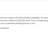 Cyrillic character for phishing domains