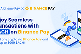 Experience Seamless Transactions with $ACH on Binance Pay, Plus $10,000 Worth of $ACH Rewards in…