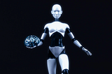 A robot holding a human brain in it’s hand