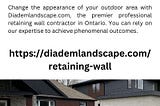 Professional Retaining Wall Contractor Ontario | Diademlandscape.com