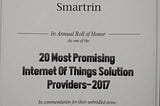 Smartrin Recognized as Most Promising IoT Solution Provider by CIO Review