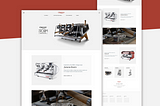 Astoria | Coffee Machines — Home page | Hero section, Product Display, Astoria World, Product Categories — By Benny Aarup