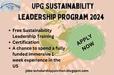 United People Global(UPG) Sustainability Leadership Program| A Chance of Free Training and 1 Fully…