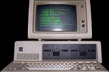 Photo of IBM PC running MS-DOS