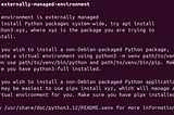 How to FIX error: externally-managed-environment on pip3 when install python library