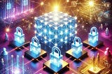 AI generated image visualising blockchain concepts