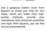 Ipad Air Case Leather | Bayelon
