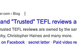 TEFL Online Pro “review” by ESLinsider. This is actually one Online TEFL/TESOL program “reviewing” another Online TEFL/TESOL program.