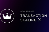 New Release: Transaction Scaling ⚔️