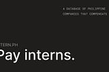 Intern.ph shares companies & startups, and how they compensate