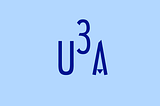 The letter ‘u’ … superscript 3 … the letter ‘a’.
