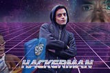 Meme with Elliot Alderson from “”Mr. Robot”, Ryan Beckford typing on a fake laptop, and Tony Stark. Chrome logo “Hackerman”