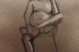 Naked Man Drawing by Alice Tulin; edited by Mark Tulin