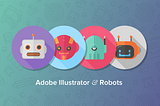 Create a set of scalable flat robot icons in Adobe Illustrator
