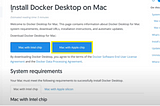 Docker installation on macOS